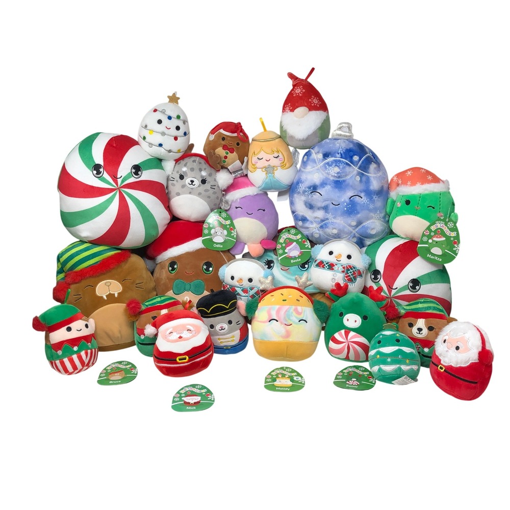 Squishmallows Christmas Holiday Plush Lot of 24 Mixed Sizes‎ Nick Bruce Melidy